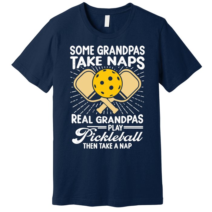 Funny Pickleball Design For Grandpa Pickleball Player Premium T-Shirt