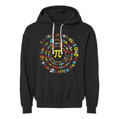Funny Pi Day Spiral Pi Math Tee For Pi Day 3 14 Garment-Dyed Fleece Hoodie