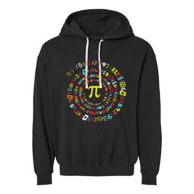 Funny Pi Day Spiral Pi Math Tee For Pi Day 3 14 Garment-Dyed Fleece Hoodie