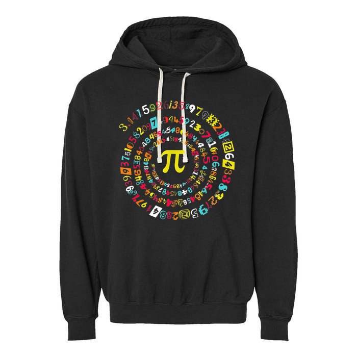 Funny Pi Day Spiral Pi Math Tee For Pi Day 3 14 Garment-Dyed Fleece Hoodie