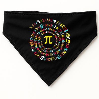 Funny Pi Day Spiral Pi Math Tee For Pi Day 3 14 USA-Made Doggie Bandana
