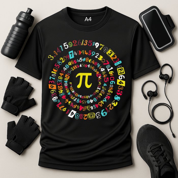 Funny Pi Day Spiral Pi Math Tee For Pi Day 3 14 Performance Shirt