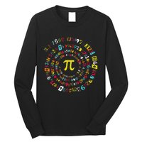 Funny Pi Day Spiral Pi Math Tee For Pi Day 3 14 Long Sleeve Shirt