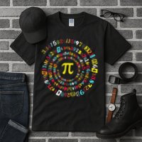 Funny Pi Day Spiral Pi Math Tee For Pi Day 3 14 Tall T-Shirt