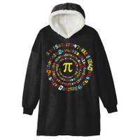 Funny Pi Day Spiral Pi Math Tee For Pi Day 3 14 Hooded Wearable Blanket
