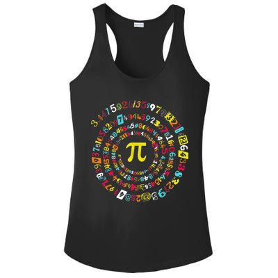 Funny Pi Day Spiral Pi Math Tee For Pi Day 3 14 Ladies PosiCharge Competitor Racerback Tank