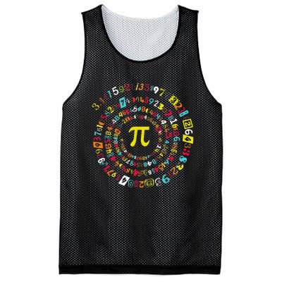 Funny Pi Day Spiral Pi Math Tee For Pi Day 3 14 Mesh Reversible Basketball Jersey Tank