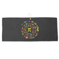 Funny Pi Day Spiral Pi Math Tee For Pi Day 3 14 Large Microfiber Waffle Golf Towel