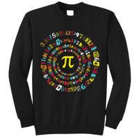Funny Pi Day Spiral Pi Math Tee For Pi Day 3 14 Tall Sweatshirt