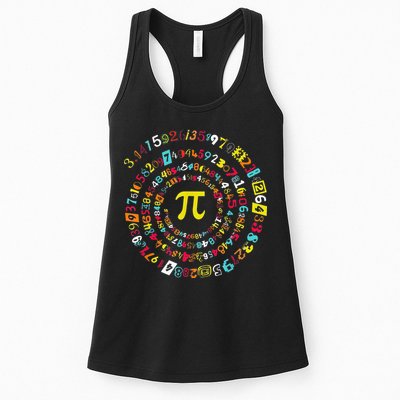 Funny Pi Day Spiral Pi Math Tee For Pi Day 3 14 Womens Tank Top
