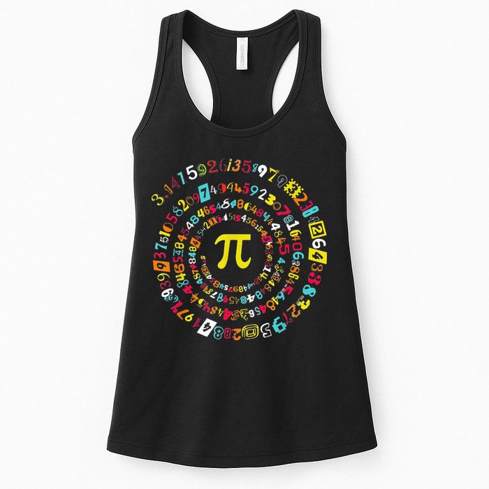 Funny Pi Day Spiral Pi Math Tee For Pi Day 3 14 Womens Tank Top