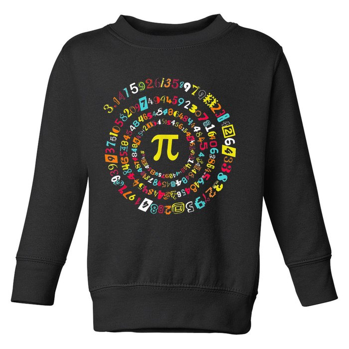 Funny Pi Day Spiral Pi Math Tee For Pi Day 3 14 Toddler Sweatshirt