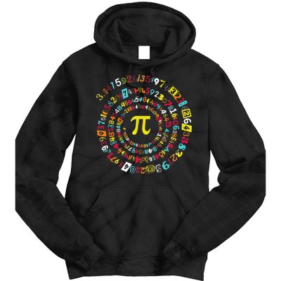 Funny Pi Day Spiral Pi Math Tee For Pi Day 3 14 Tie Dye Hoodie