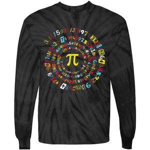 Funny Pi Day Spiral Pi Math Tee For Pi Day 3 14 Tie-Dye Long Sleeve Shirt