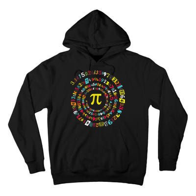 Funny Pi Day Spiral Pi Math Tee For Pi Day 3 14 Tall Hoodie