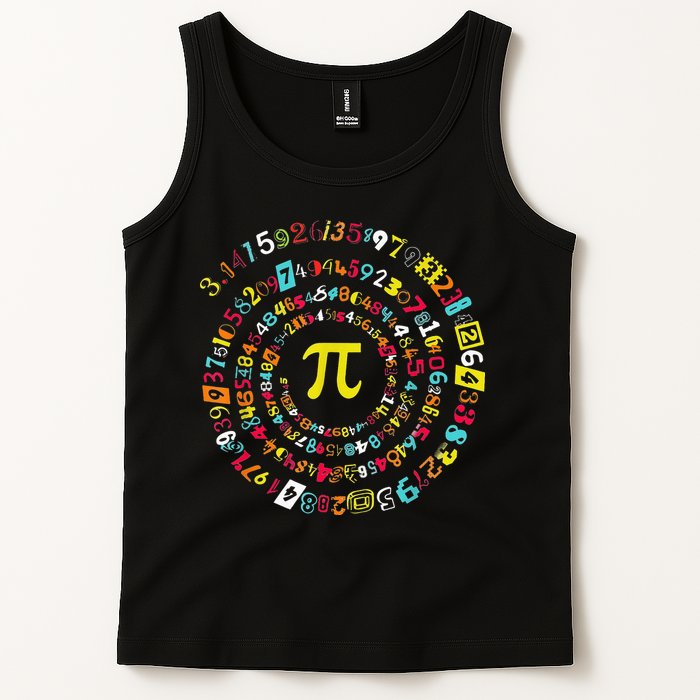 Funny Pi Day Spiral Pi Math Tee For Pi Day 3 14 Tank Top