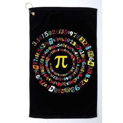 Funny Pi Day Spiral Pi Math Tee For Pi Day 3 14 Golf Towel