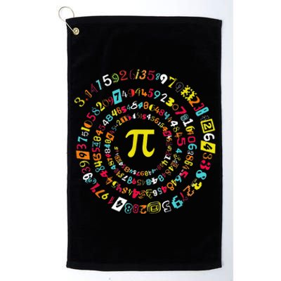 Funny Pi Day Spiral Pi Math Tee For Pi Day 3 14 Platinum Collection Golf Towel