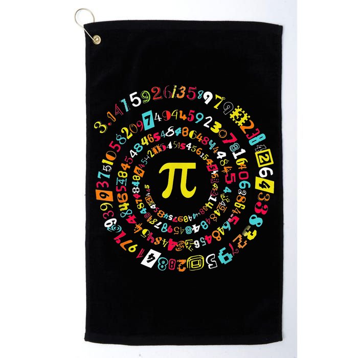 Funny Pi Day Spiral Pi Math Tee For Pi Day 3 14 Golf Towel