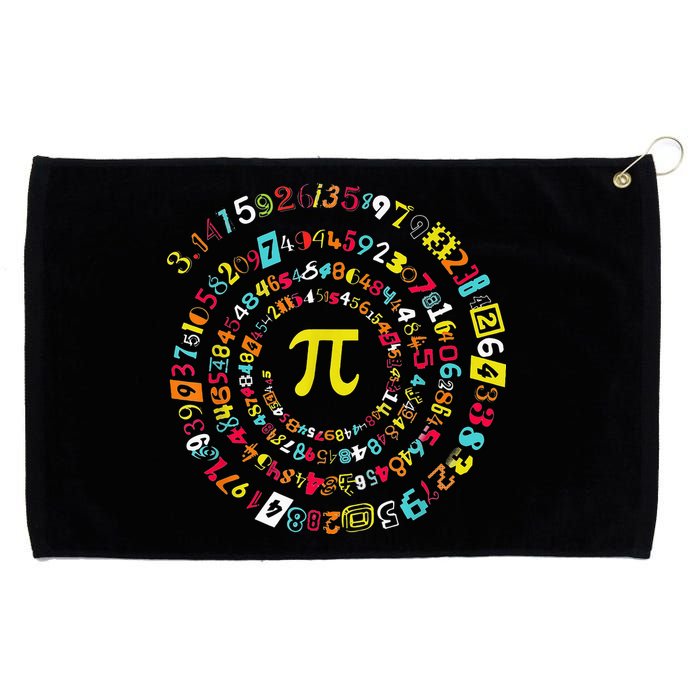 Funny Pi Day Spiral Pi Math Tee For Pi Day 3 14 Grommeted Golf Towel