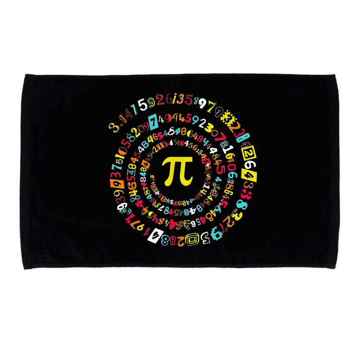 Funny Pi Day Spiral Pi Math Tee For Pi Day 3 14 Microfiber Hand Towel