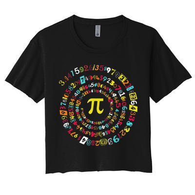 Funny Pi Day Spiral Pi Math Tee For Pi Day 3 14 Crop Top