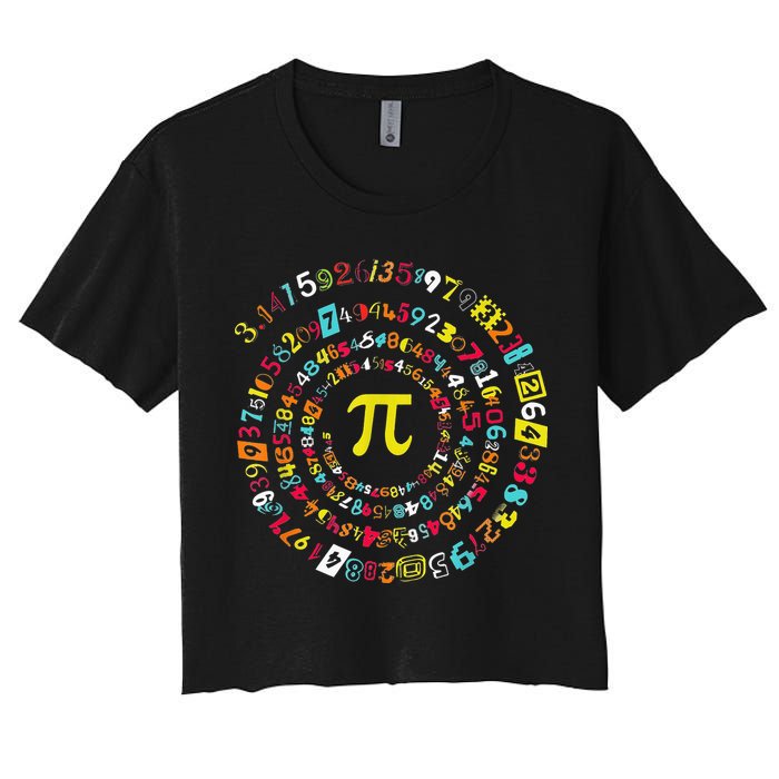 Funny Pi Day Spiral Pi Math Tee For Pi Day 3 14 Crop Top