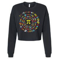 Funny Pi Day Spiral Pi Math Tee For Pi Day 3 14 Cropped Pullover Crew