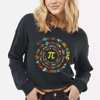 Funny Pi Day Spiral Pi Math Tee For Pi Day 3 14 Cropped Pullover Crew