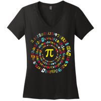 Funny Pi Day Spiral Pi Math Tee For Pi Day 3 14 Women's V-Neck T-Shirt