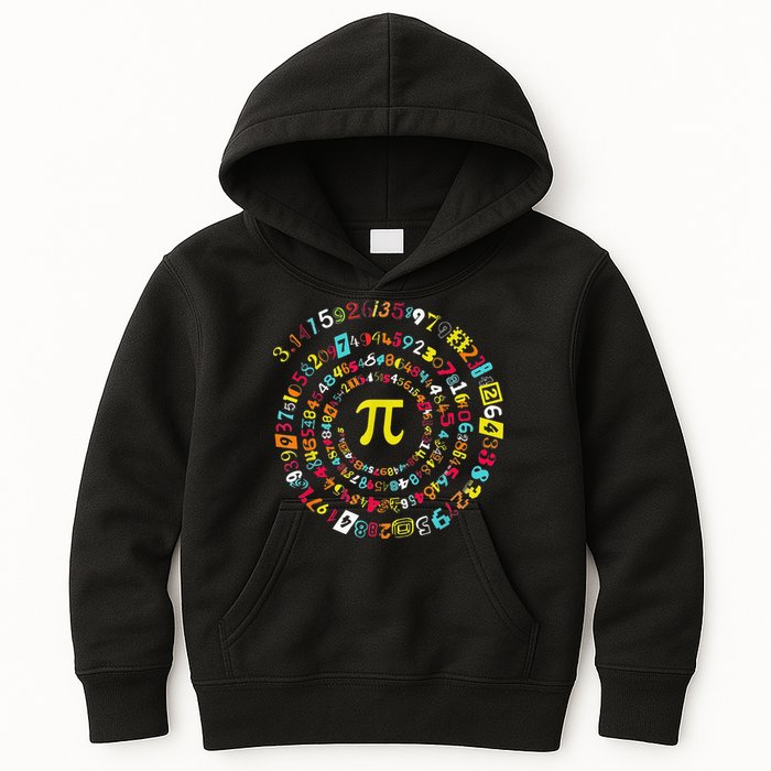 Funny Pi Day Spiral Pi Math Tee For Pi Day 3 14 Kids Hoodie