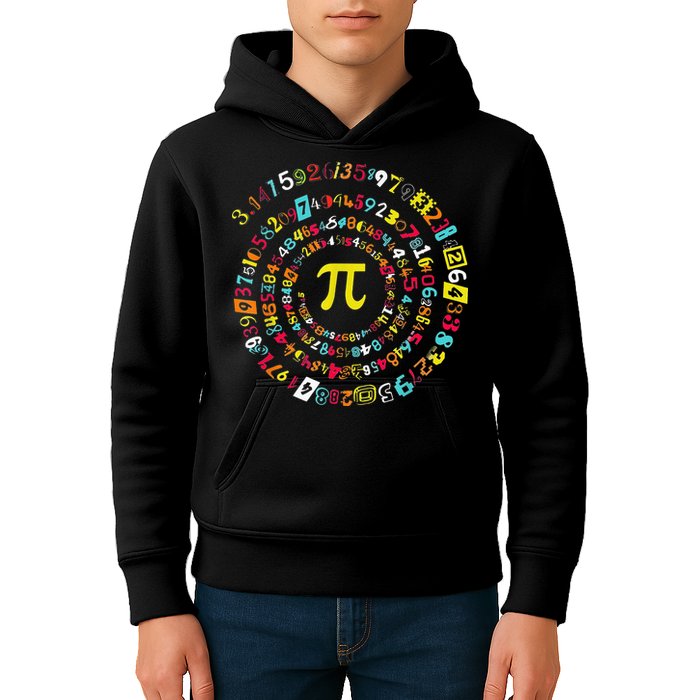 Funny Pi Day Spiral Pi Math Tee For Pi Day 3 14 Kids Hoodie
