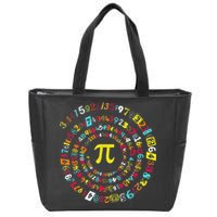 Funny Pi Day Spiral Pi Math Tee For Pi Day 3 14 Zip Tote Bag