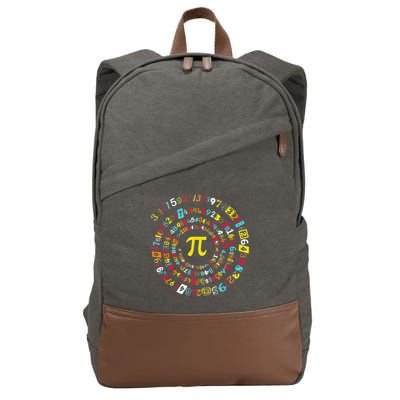 Funny Pi Day Spiral Pi Math Tee For Pi Day 3 14 Cotton Canvas Backpack
