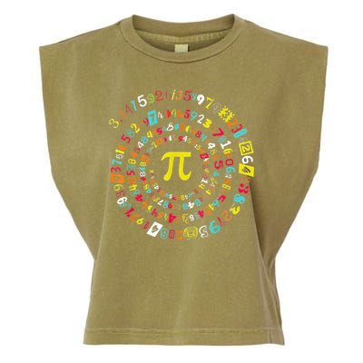 Funny Pi Day Spiral Pi Math Tee For Pi Day 3 14 Garment-Dyed Women's Muscle Tee