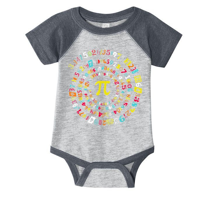 Funny Pi Day Spiral Pi Math Tee For Pi Day 3 14 Infant Baby Jersey Bodysuit