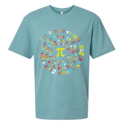 Funny Pi Day Spiral Pi Math Tee For Pi Day 3 14 Sueded Cloud Jersey T-Shirt