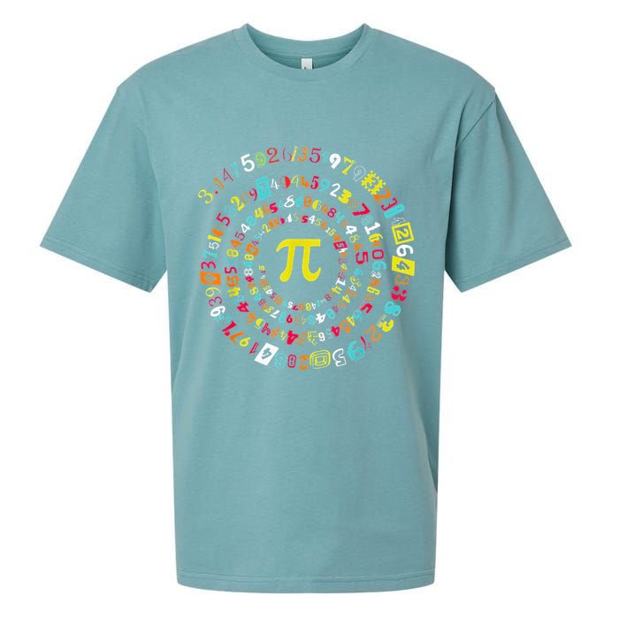 Funny Pi Day Spiral Pi Math Tee For Pi Day 3 14 Sueded Cloud Jersey T-Shirt