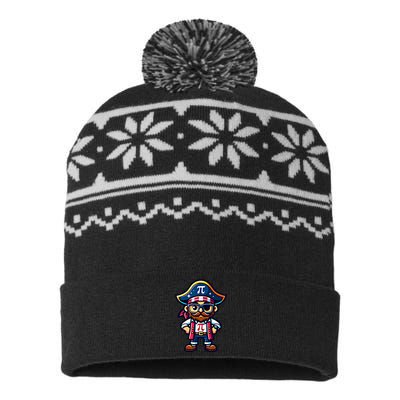 Funny Pi Day 3 14 Pirate Math Stem Great Gift USA-Made Snowflake Beanie