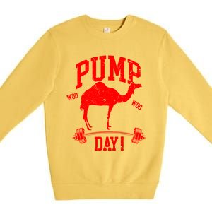 Funny Pump Day Hump Day Camel Weight Lifting Training Gym Funny Gift Premium Crewneck Sweatshirt