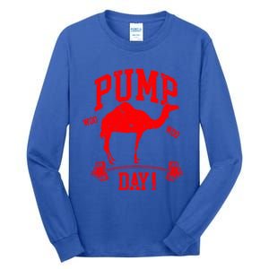 Funny Pump Day Hump Day Camel Weight Lifting Training Gym Funny Gift Tall Long Sleeve T-Shirt