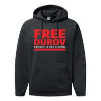 Free Pavel Durov Performance Fleece Hoodie