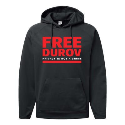 Free Pavel Durov Performance Fleece Hoodie