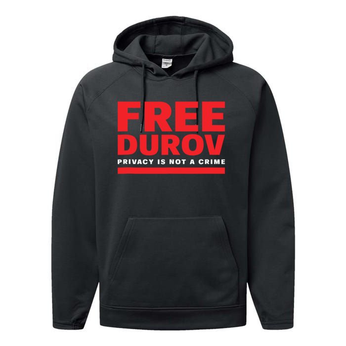 Free Pavel Durov Performance Fleece Hoodie