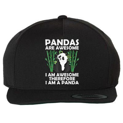 Funny Panda Design For Women Boys Girls Panda Bear Lover Wool Snapback Cap