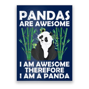 Funny Panda Design For Women Boys Girls Panda Bear Lover Poster