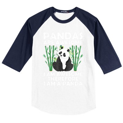 Funny Panda Design For Women Boys Girls Panda Bear Lover Baseball Sleeve Shirt