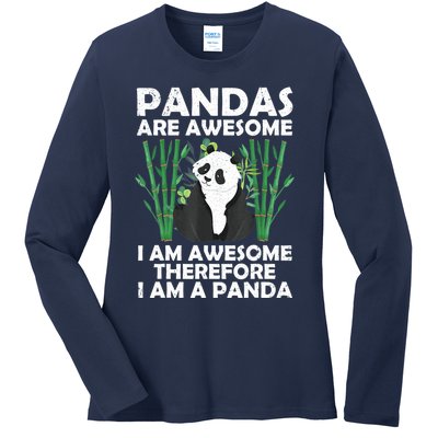 Funny Panda Design For Women Boys Girls Panda Bear Lover Ladies Long Sleeve Shirt