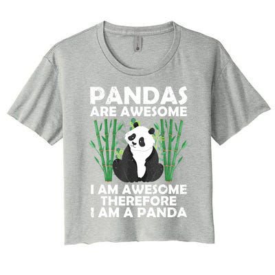 Funny Panda Design For Women Boys Girls Panda Bear Lover Women's Crop Top Tee