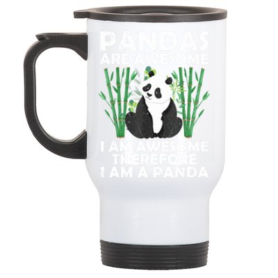 Funny Panda Design For Women Boys Girls Panda Bear Lover Stainless Steel Travel Mug